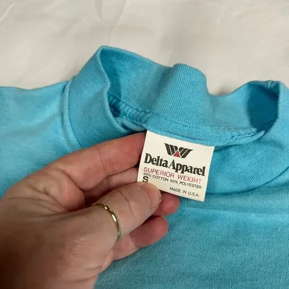 Vintage Cat Tee T-Shirt Size Small Single Stitch 80s Puff Paint New Orleans Tee - Picture 9 of 12